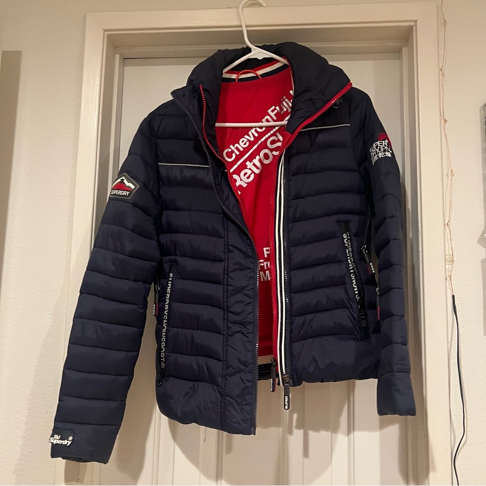 Superdry Navy Chevron Fuji Puffer Jacket